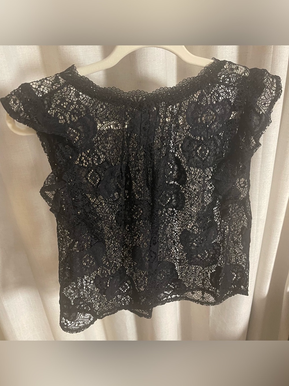 Zara Black Lace Sleeveless Women's Top